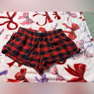 chic Red and Black Buffalo Plaid Lounge Shorts